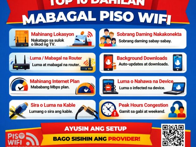 Top 10 Dahilan Bakit Mabagal ang Piso WiFi