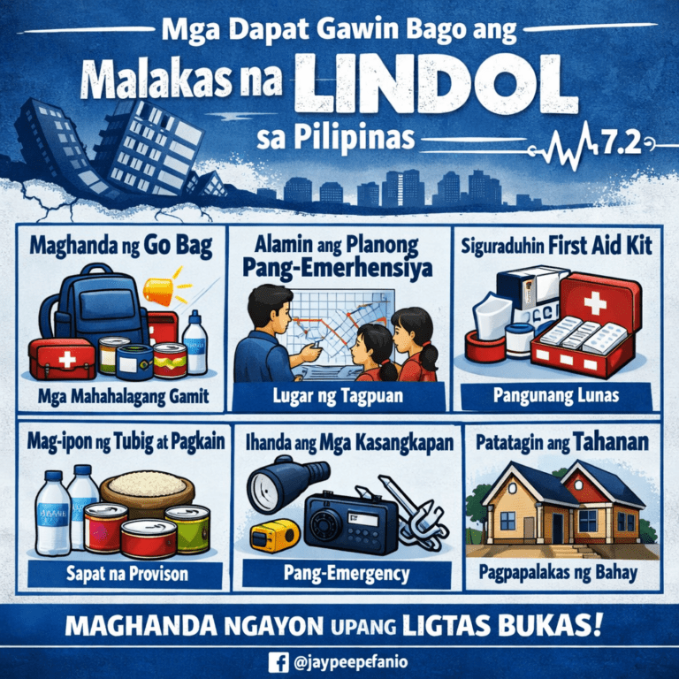 Mga Dapat Gawin Bago ang Malakas na Lindol sa Pilipinas