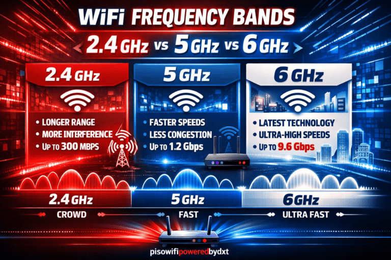 WiFi Frequency Bands: 2.4 GHz vs 5 GHz vs 6 GHz